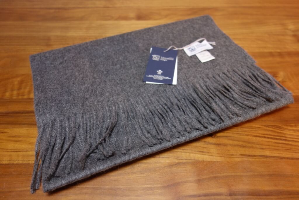 Johnstons of Elgin Solid Gray cashmere scarf