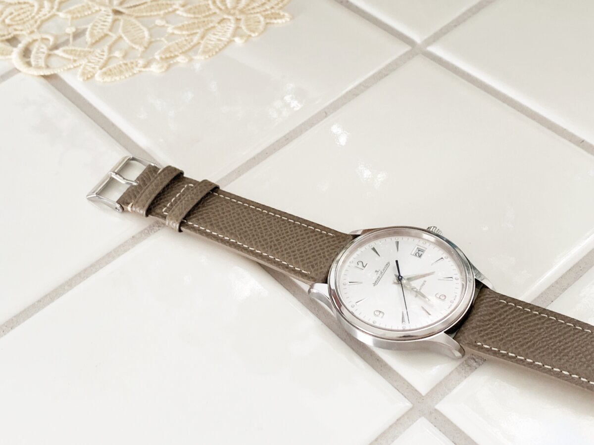 waprolux taupe leather watch strap