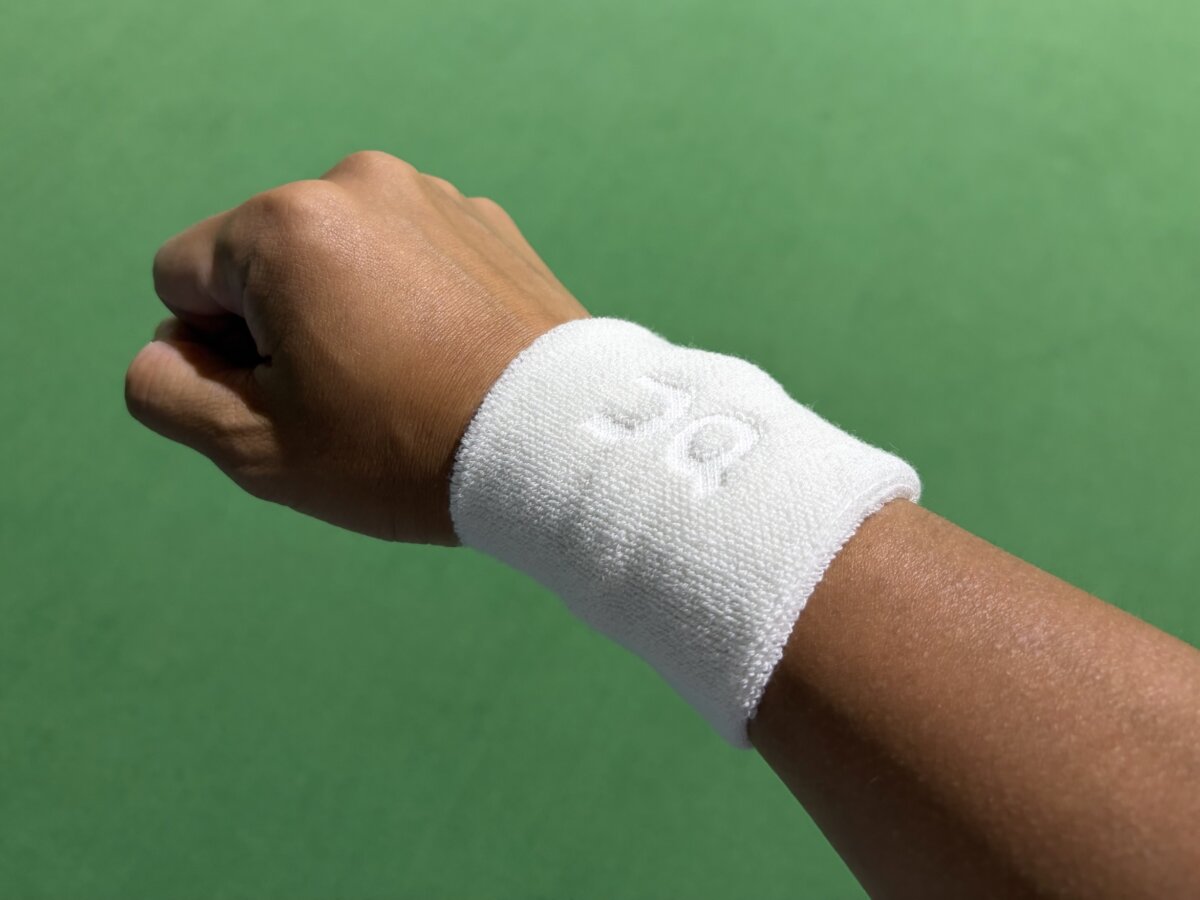 On courtside ivory white wristband